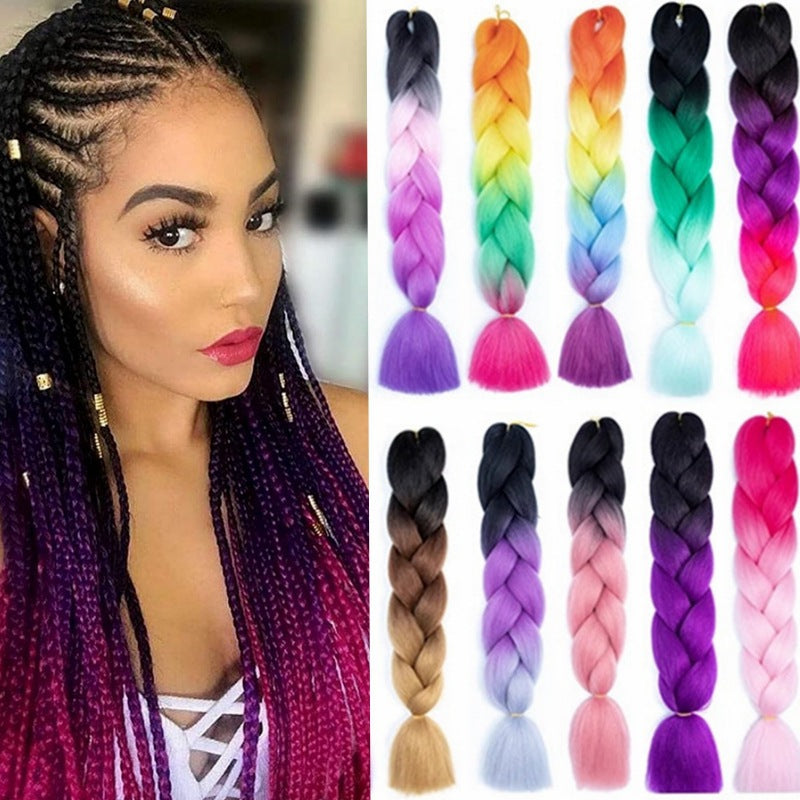 African Dyed Wig Braids Two-tone Ombre Synthetic Dreadlocks in M1