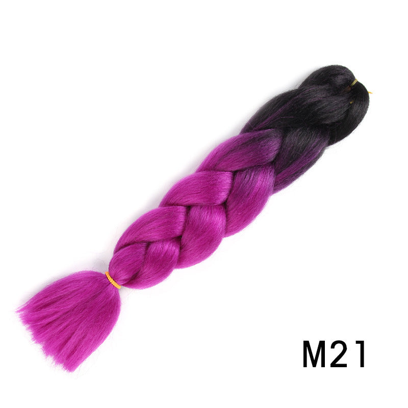African Dyed Wig Braids Two-tone Ombre Synthetic Dreadlocks in M25