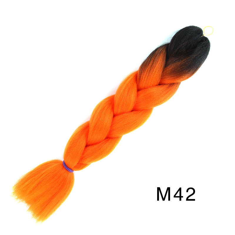 African Dyed Wig Braids Two-tone Ombre Synthetic Dreadlocks