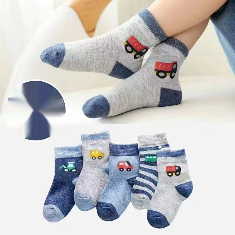 Combed Cotton Cartoon Dinosaur Baby Socks Student in Dinosaur
