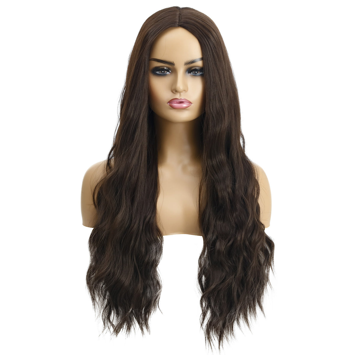 Female Wigs, Wavy Curly Hair, Ladies Wig Head in Black