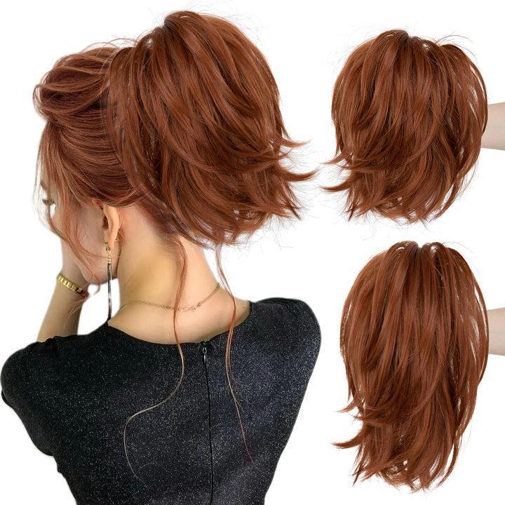High-temperature Synthetic Hair Wig Clip-on Ponytail Women's Short Style Voluminous Small Curls