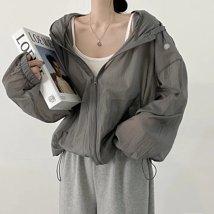 Sun Protection Clothing for Women Summer Spring Thin Breathable Jacket in 303A White