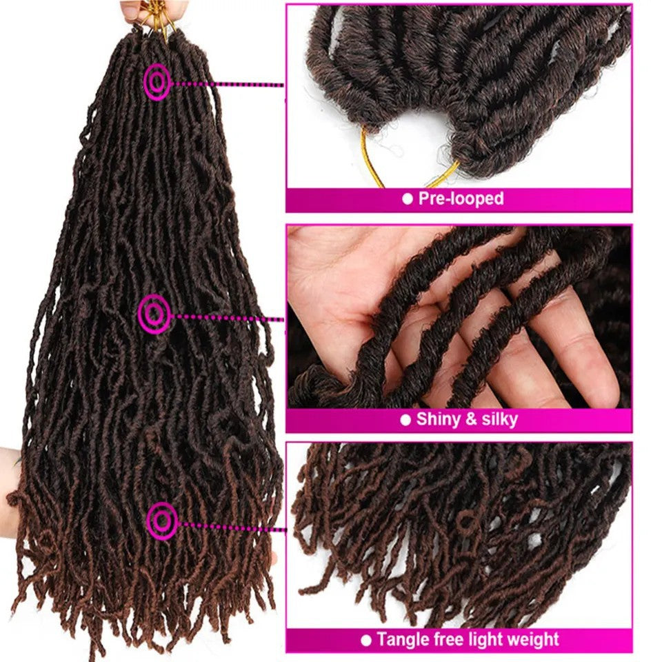 Earthworm Crochet Wig Nulocs Braiding Hair Dreadlocks in 1B