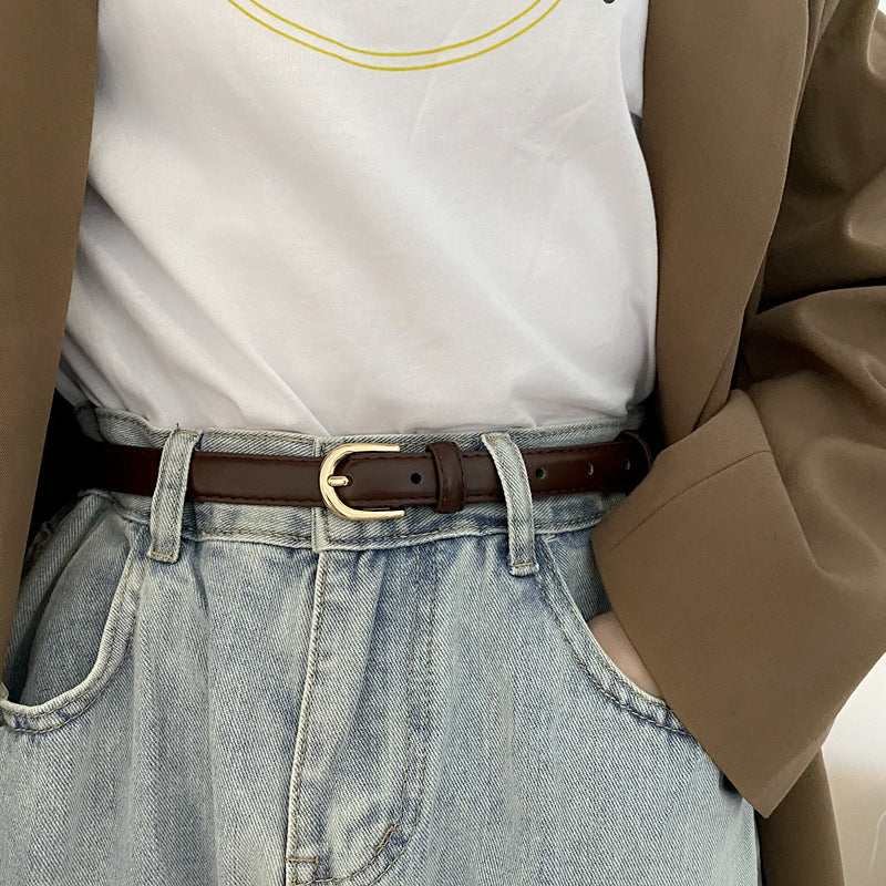 Super Easy To Match Soft Leather Belt Simple And Advanced