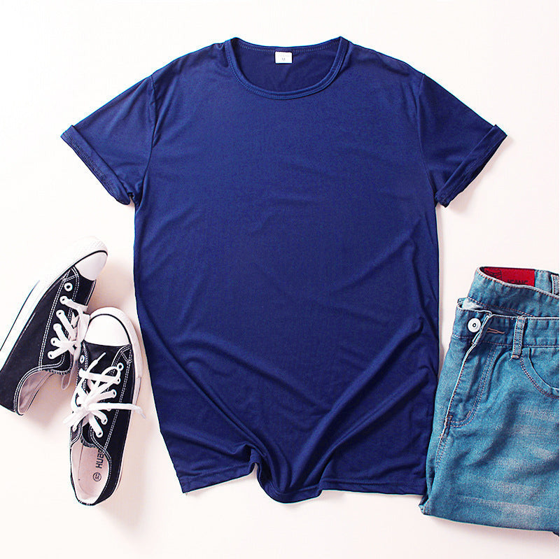 Summer Clothing Crew-neck Blank T-shirts for Men and Women in Pink