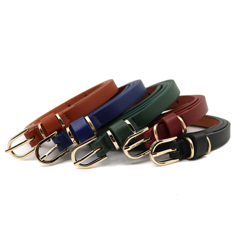 Ladies Fashion Pin Buckle Belt in Red