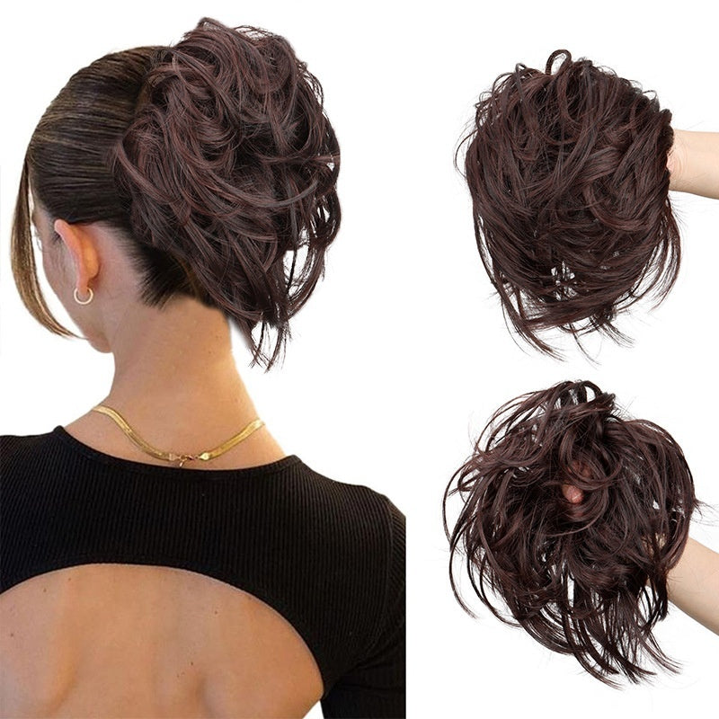 European American Style Messy Hair Wig - Natural Looking Synthetic Fiber Hairpiece for Daily Wear Casual Outfit in 613 Style