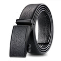 Covered Edge Scratch-resistant Men's Leather Belt Black Bark Pattern in S Style